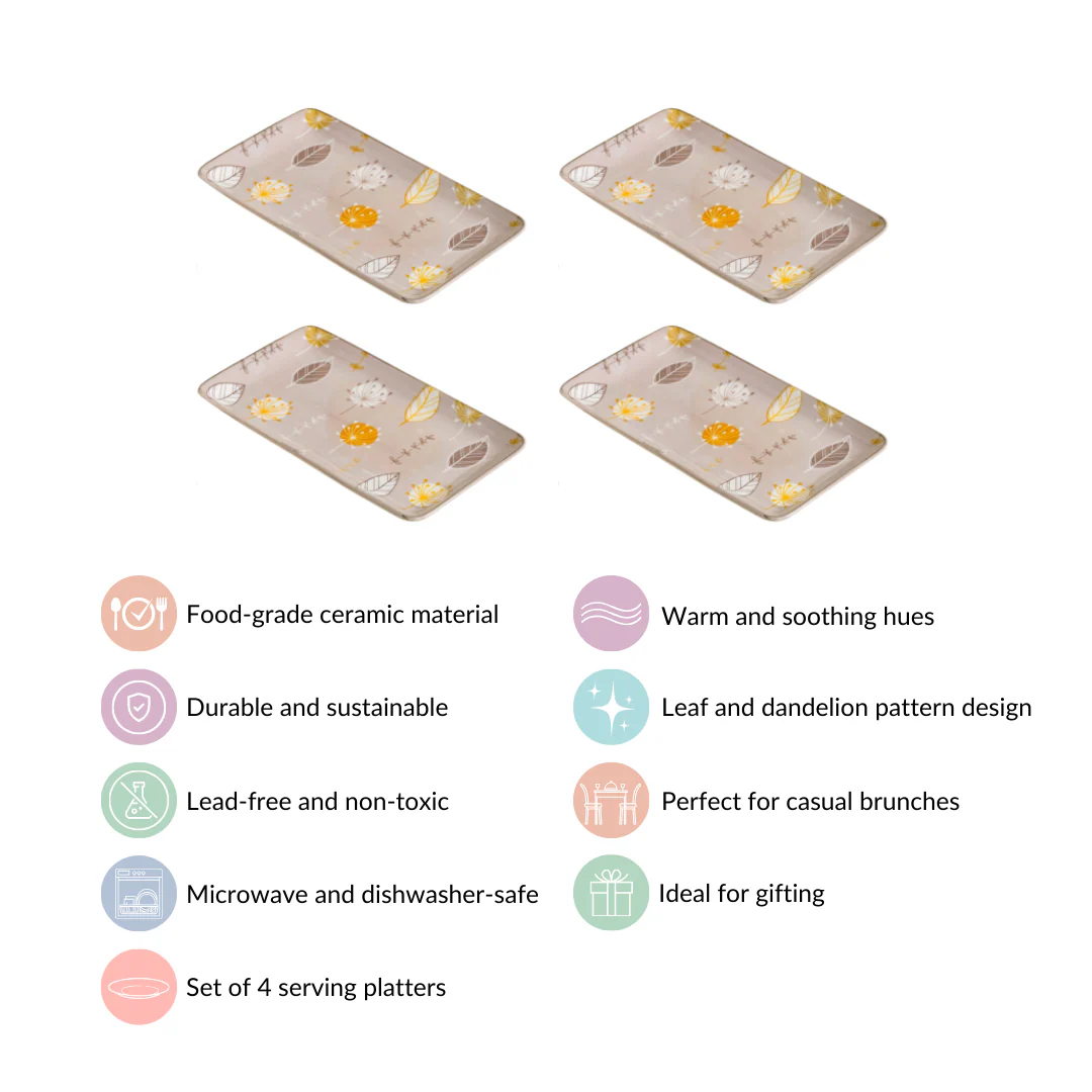 Set Of 4 Dandelion Starter Platters 8x4 Inch - Image 5