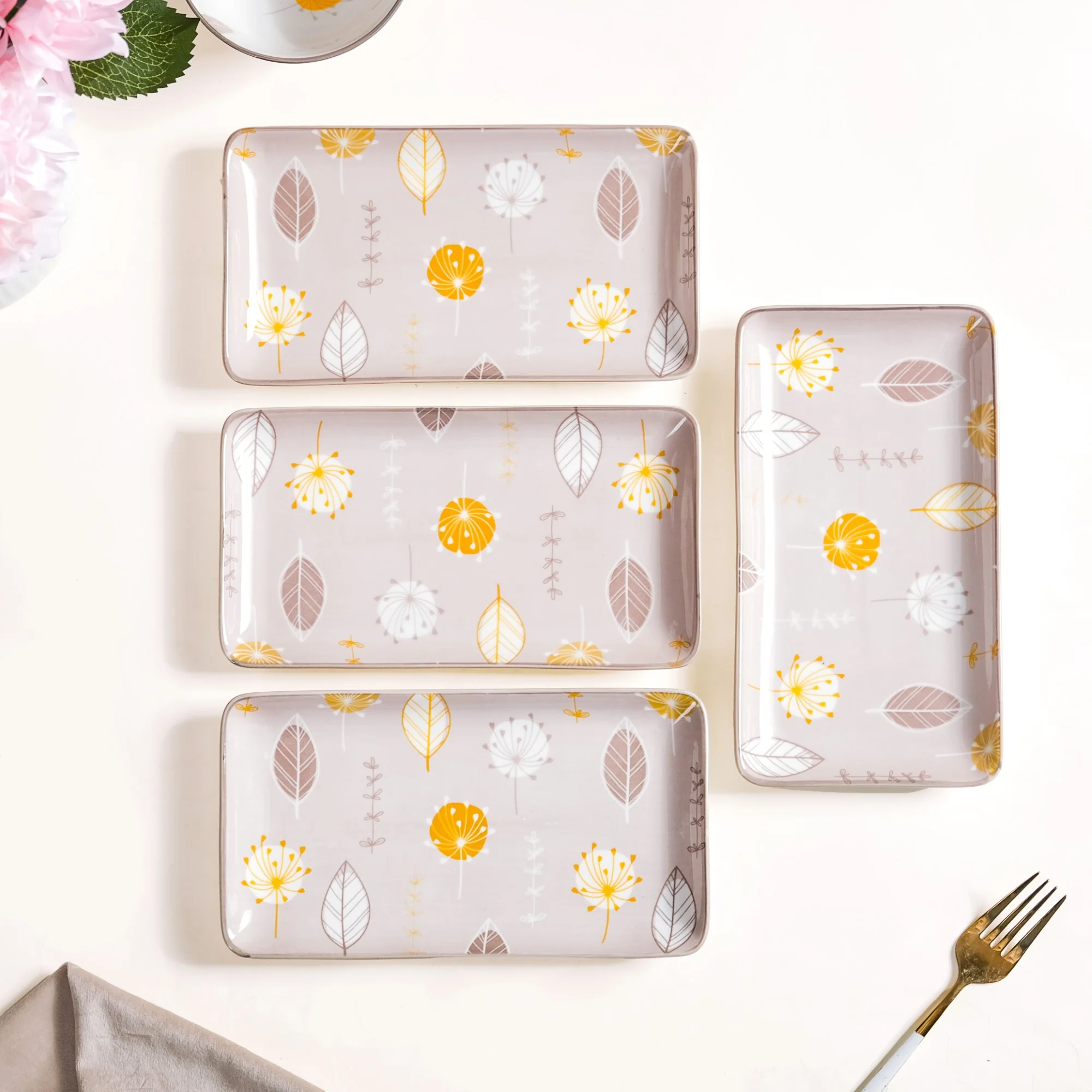 Set Of 4 Dandelion Starter Platters 8x4 Inch - Image 7