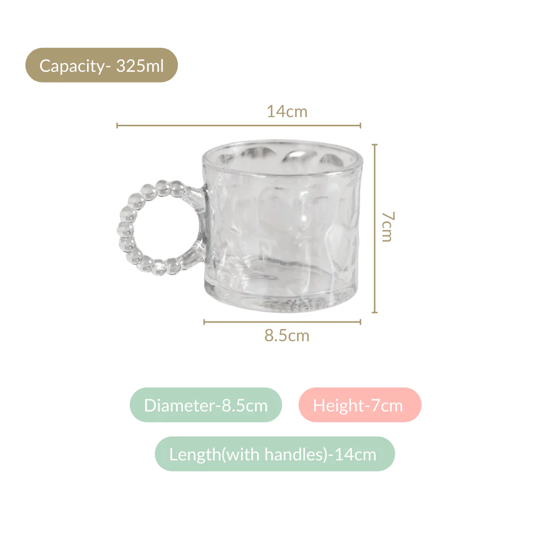 Set Of 4 Iridescent Glass Tea Cups 325ml - Image 4