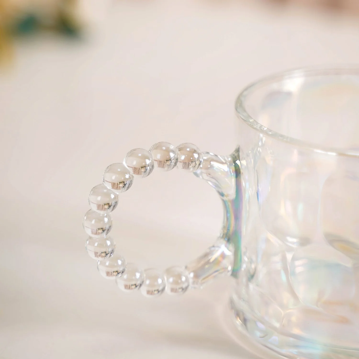 Set Of 4 Iridescent Glass Tea Cups 325ml - Image 6