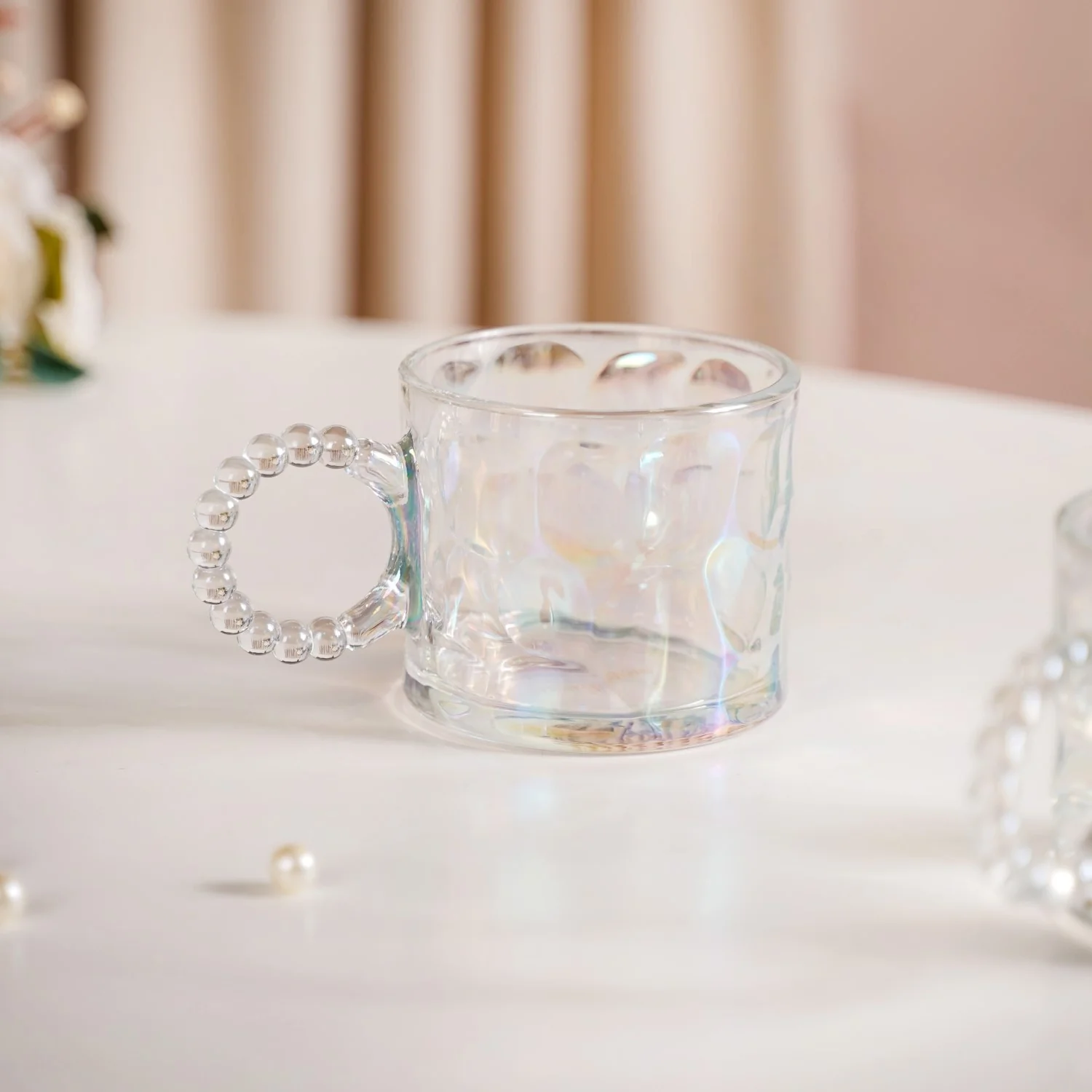 Set Of 4 Iridescent Glass Tea Cups 325ml - Image 7