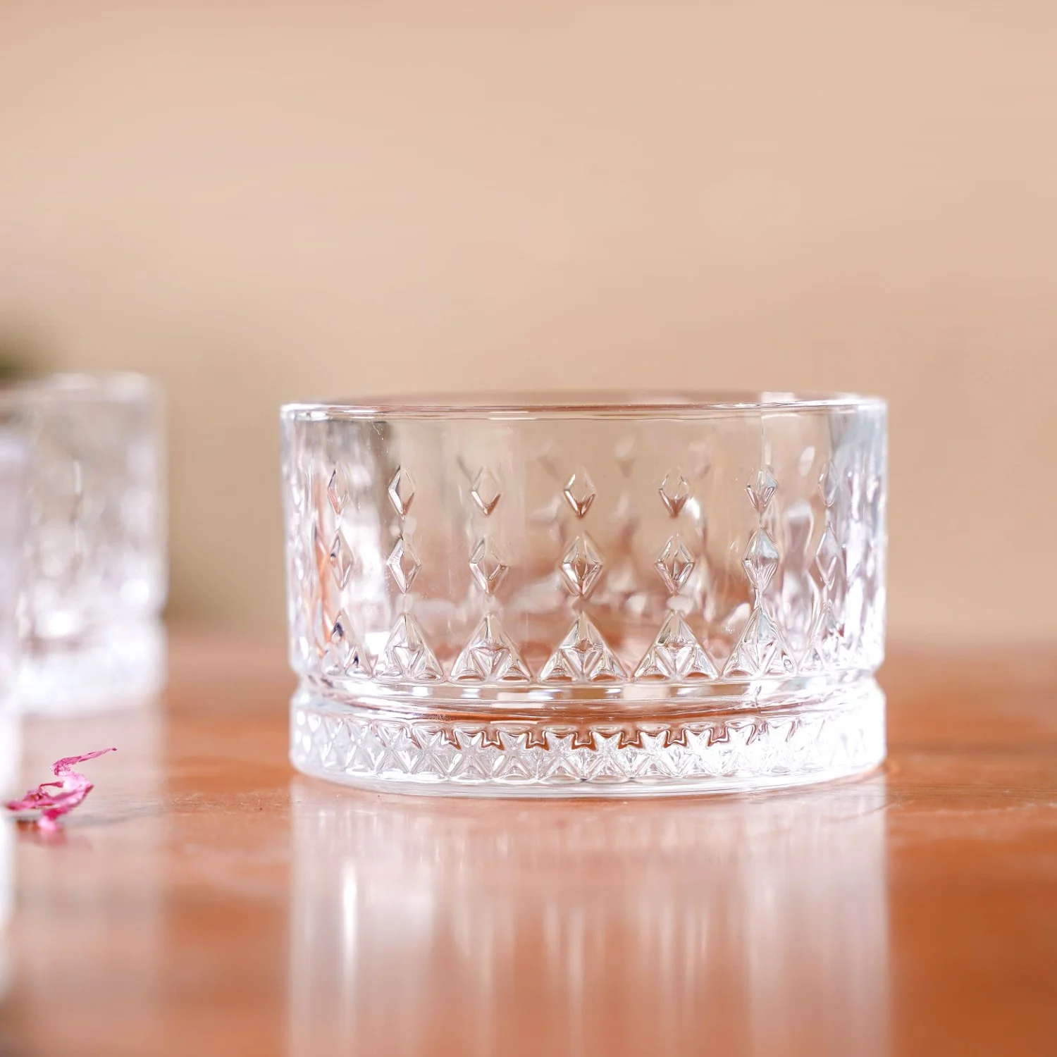 Set Of 6 Diamond Embossed Glass Snack Bowls 220ml - Image 8