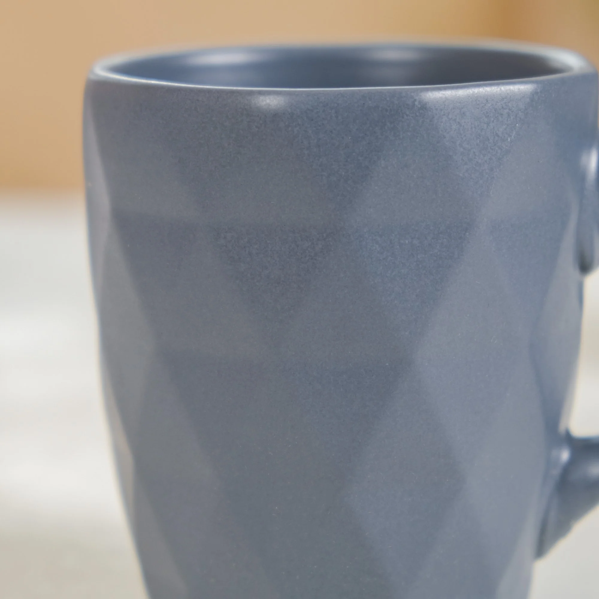 Set Of 6 Textured Coffee Mugs Grey 220ml - Image 7