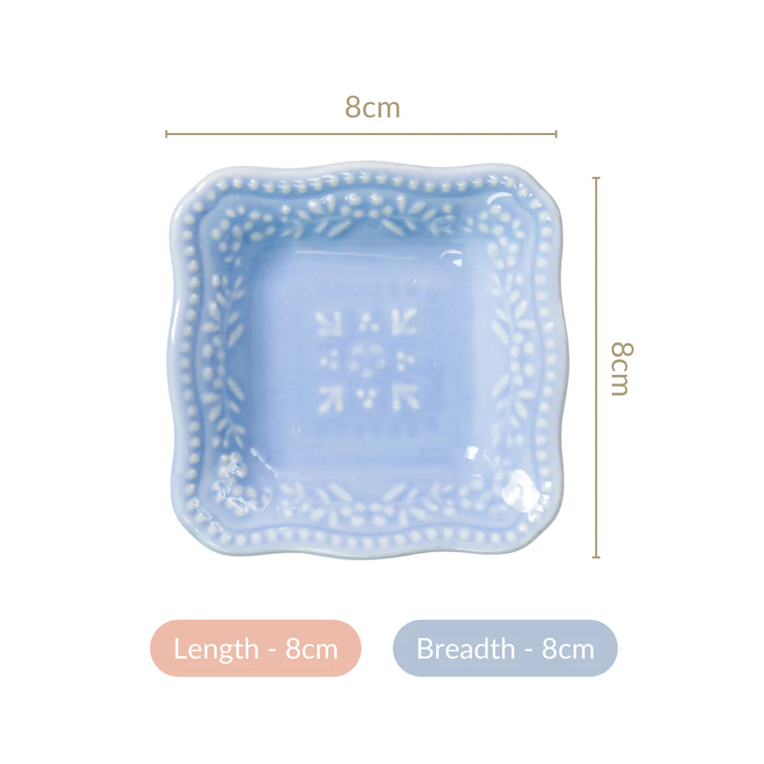 Small Square Dessert Plate Set Of 6 Lavender 3" x 3" - Image 5