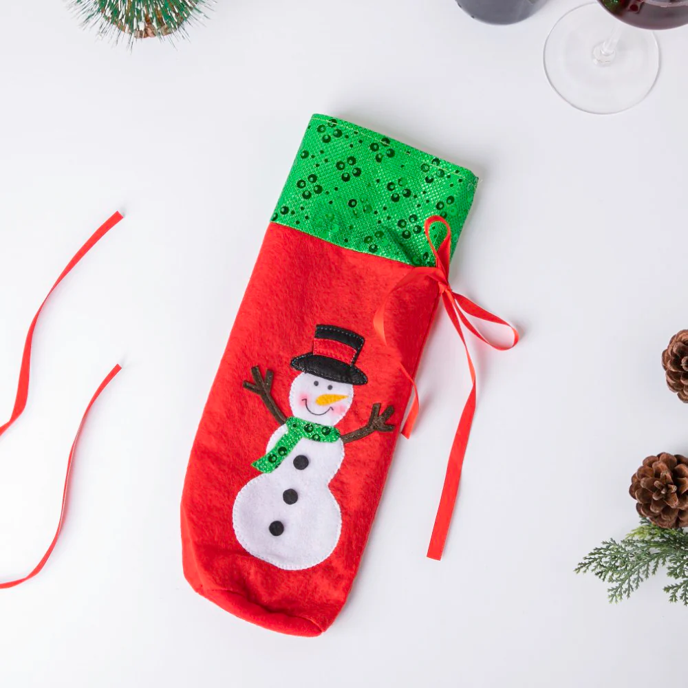 Snowman Wine Bottle Gift Bag 12 Inch - Image 3