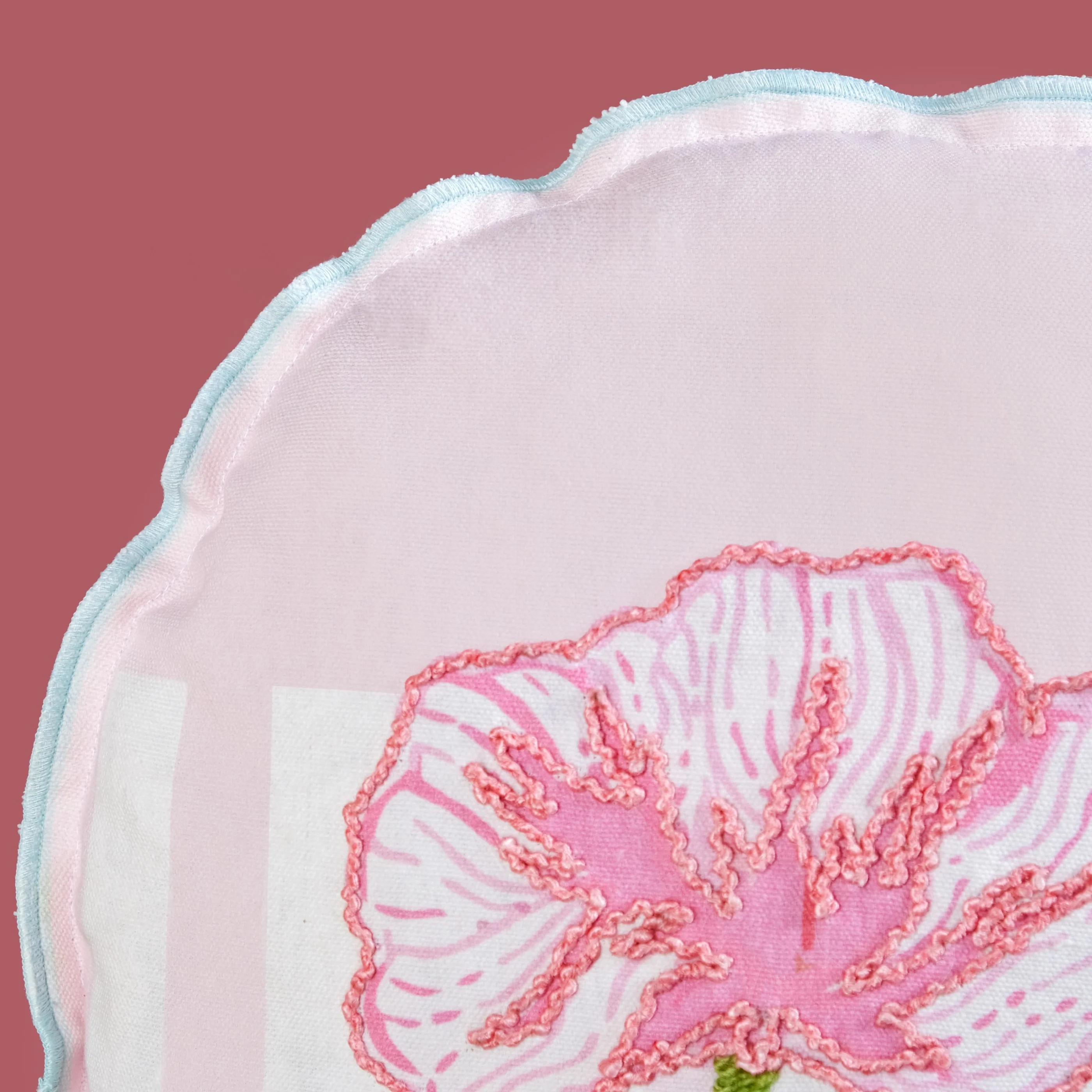 Soft Blooms Embroidered Cotton Cushion Cover 45cm - Image 6