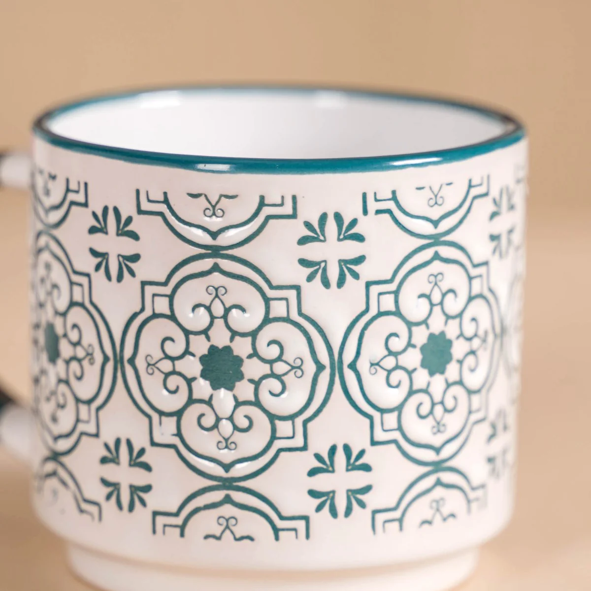 Stackable Coffee Cups With Stand Green Set of 4 240ml - Image 12