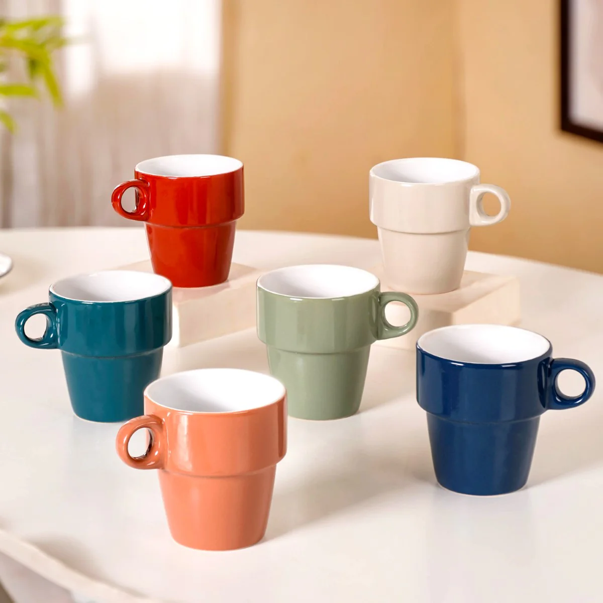 Stackable Cups Set of 6 Multicolour With Box 250ml - Image 14