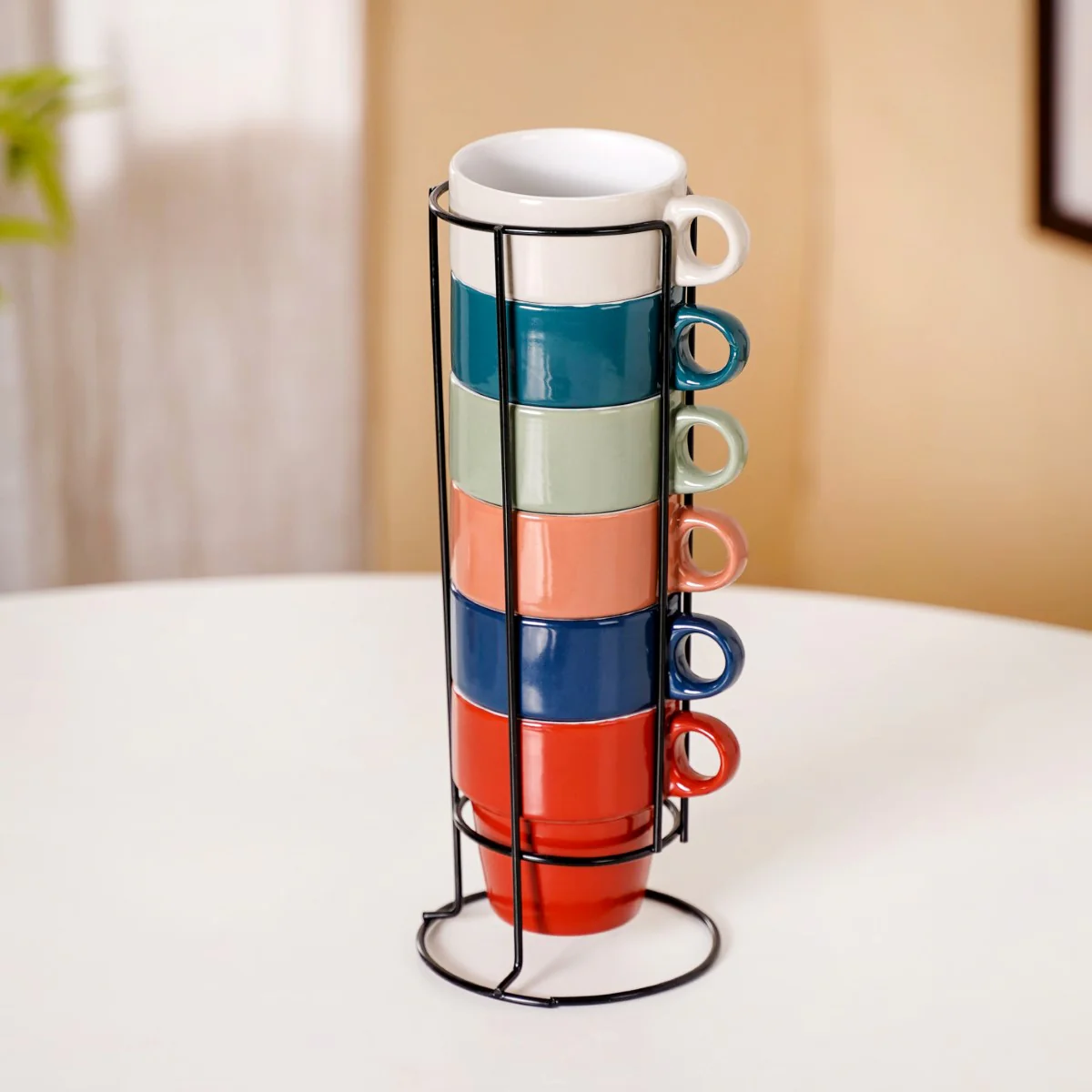 Stackable Cups Set of 6 Multicolour With Box 250ml - Image 4