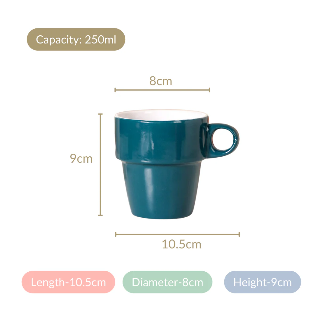 Stackable Cups Set of 6 Multicolour With Box 250ml - Image 7