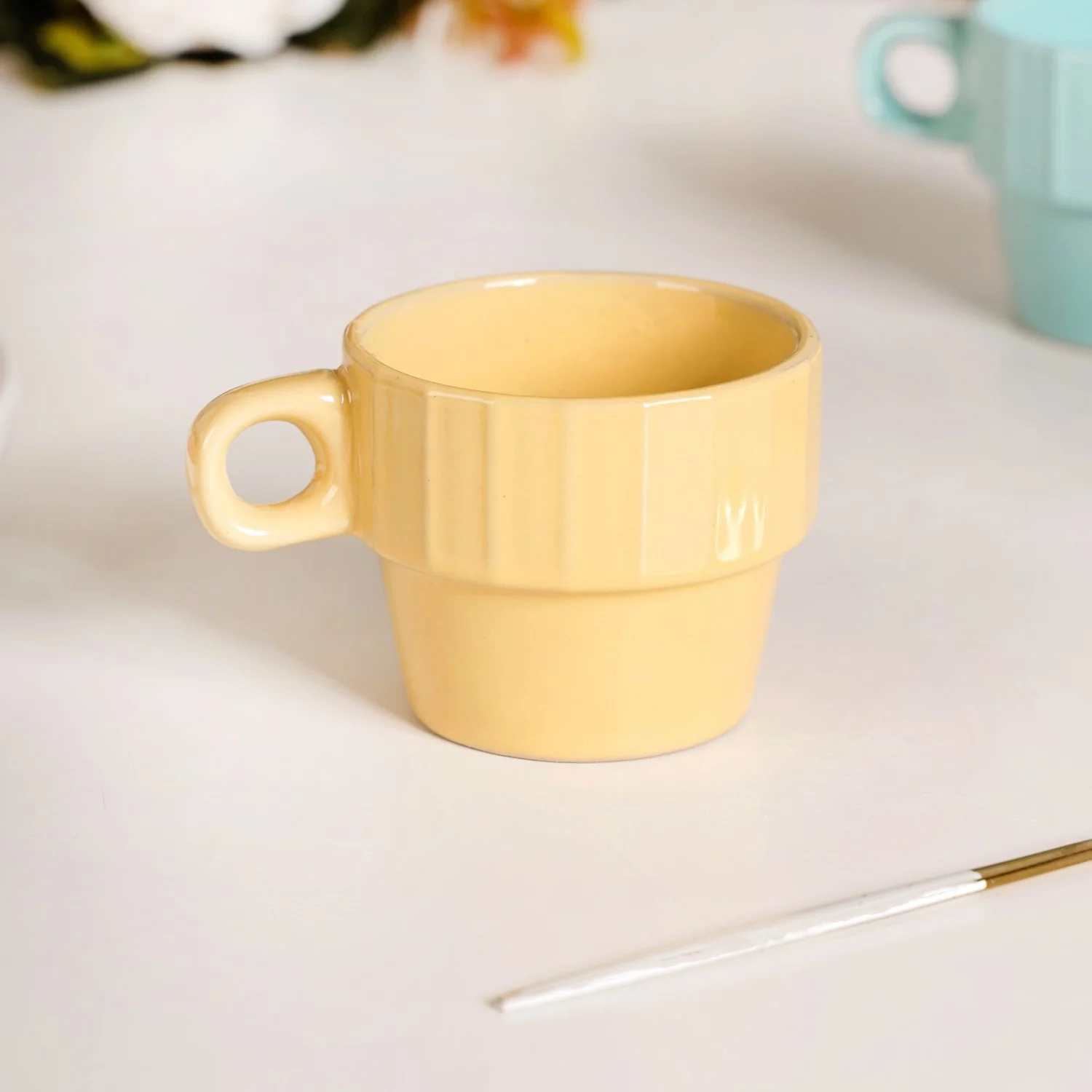 Stackable Mini Tea Cup Set Of 6 Kaori Sunset Hues 90ml - Image 10