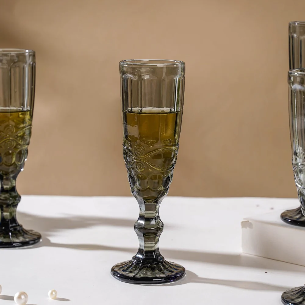 Stemmed Glass Ash Grey Set Of 6 150 ml - Image 7