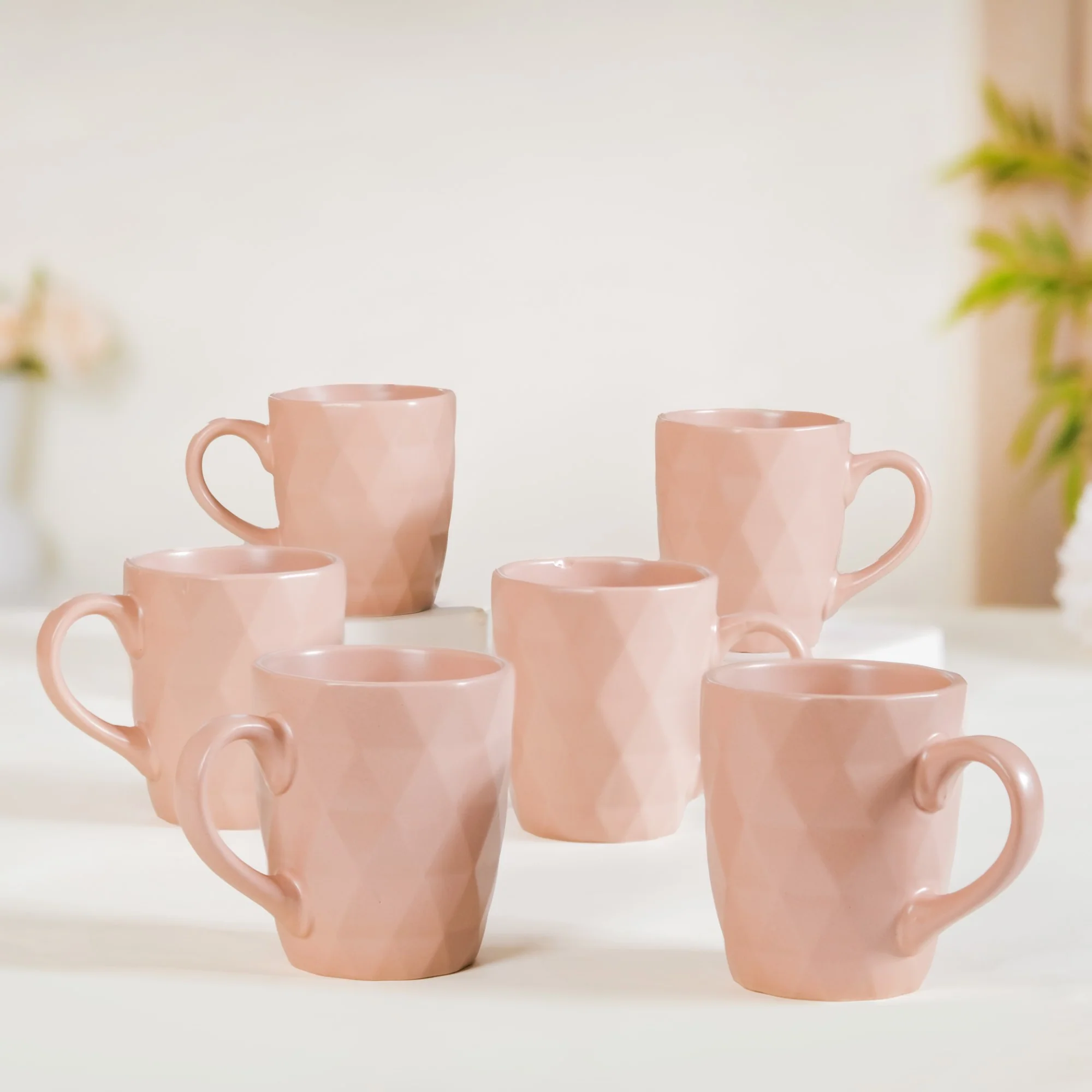 Subtle Pink Cup Set Of 6 Ideal For Tea Coffee 220ml - Image 8