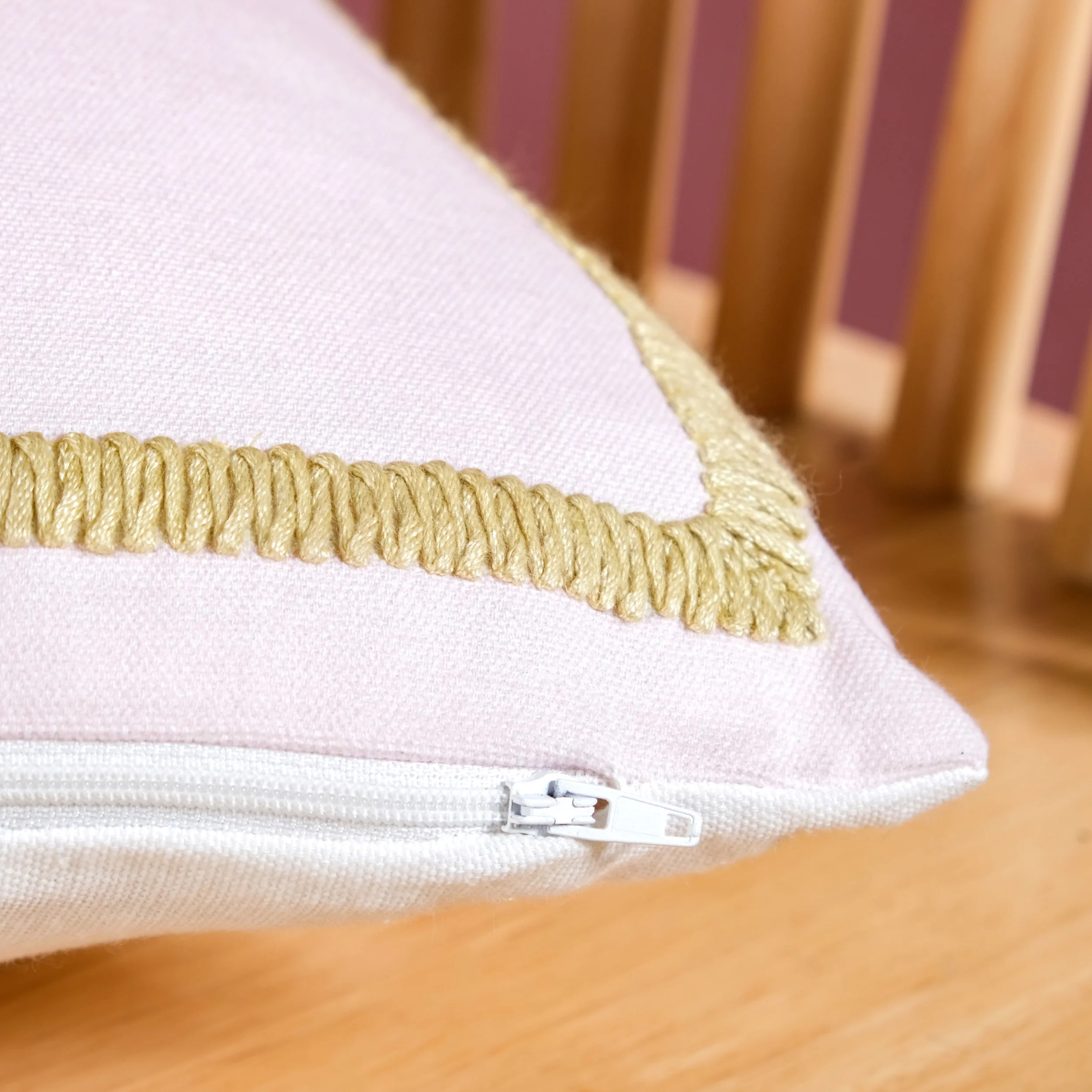 Tale of Two Blooms Embroidered Cushion Cover 40x40cm - Image 8