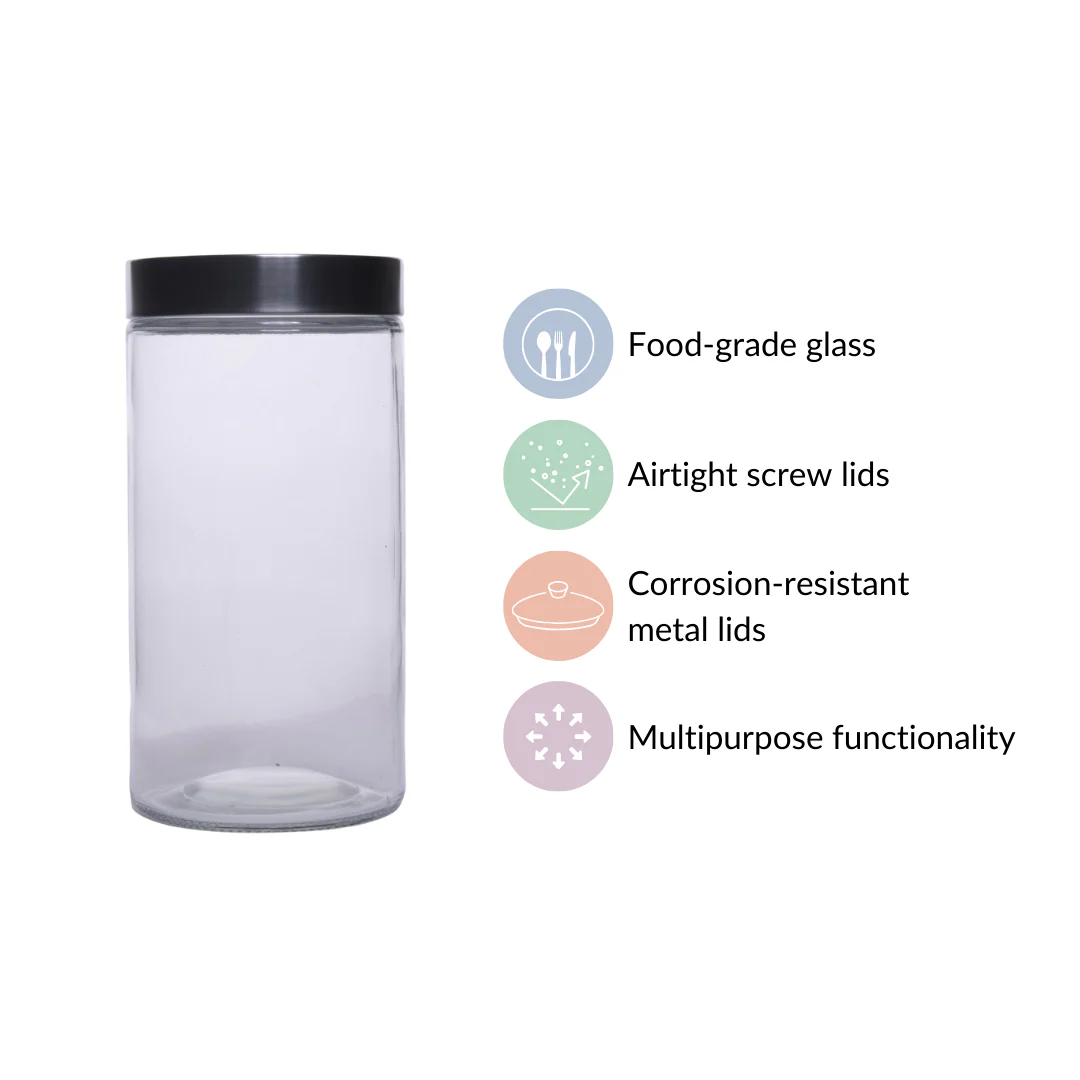 Tall Kitchen Storage Jars Set Of 4 1500ml - Image 5