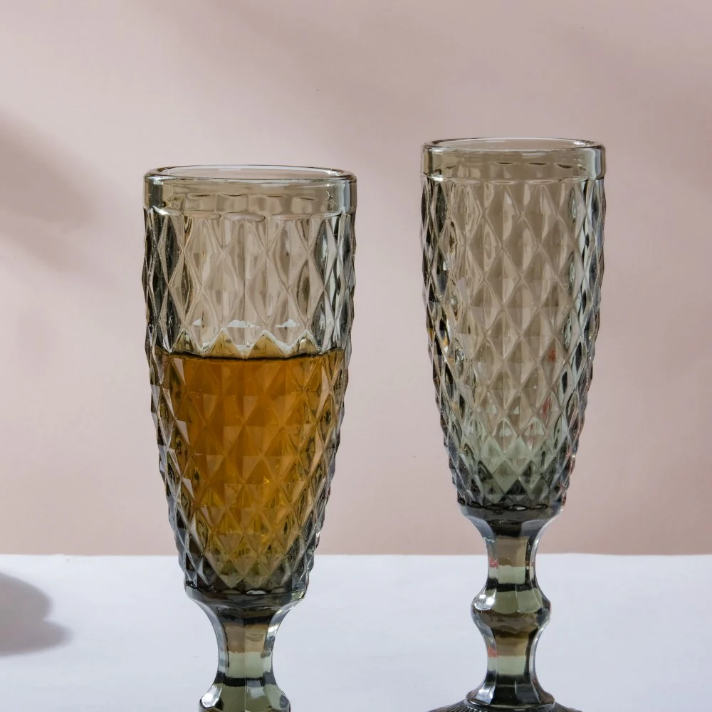 Textured Glassware Ash Grey Set Of 6 150 ml - Image 8