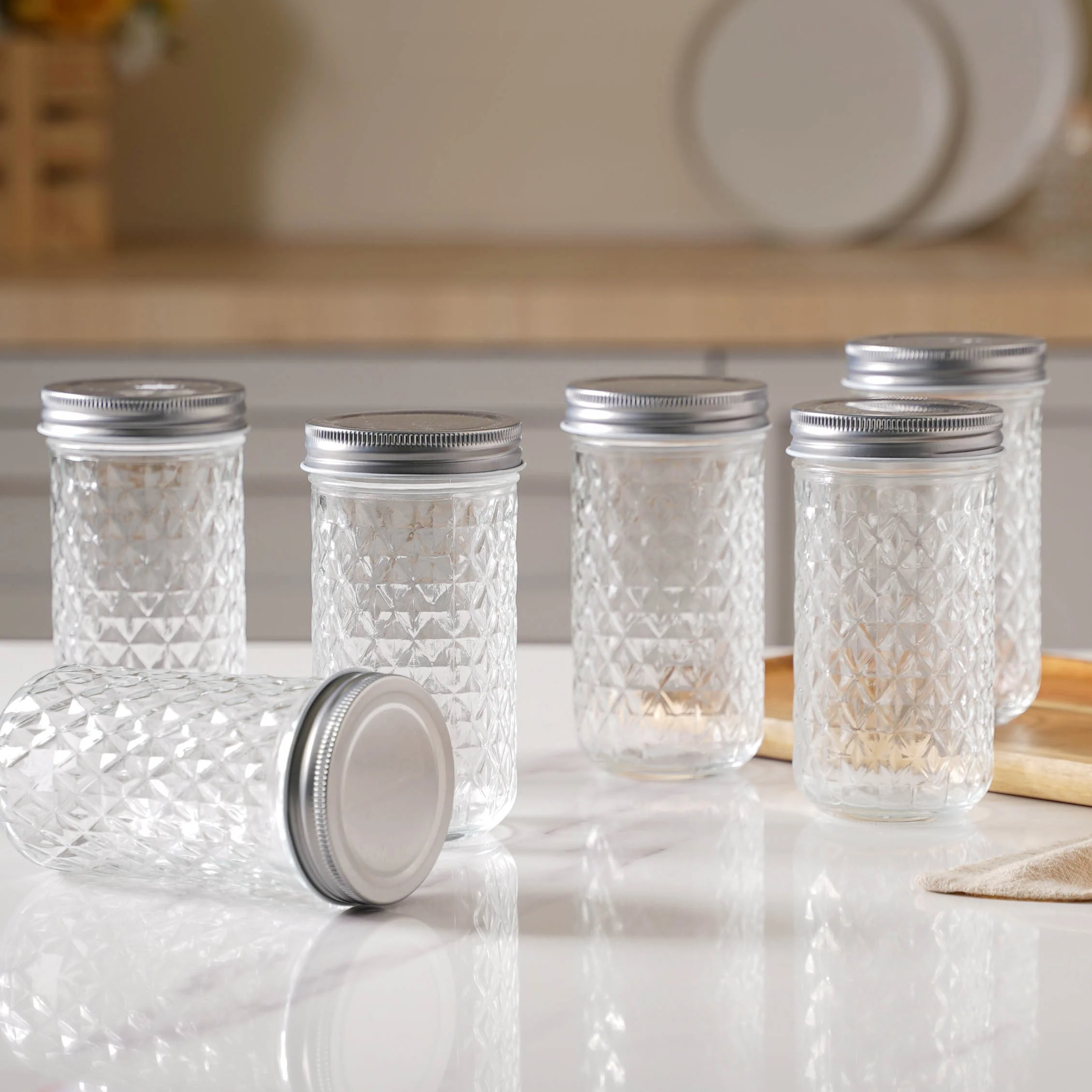 Textured Jar for Storage Set of 6 - Image 4