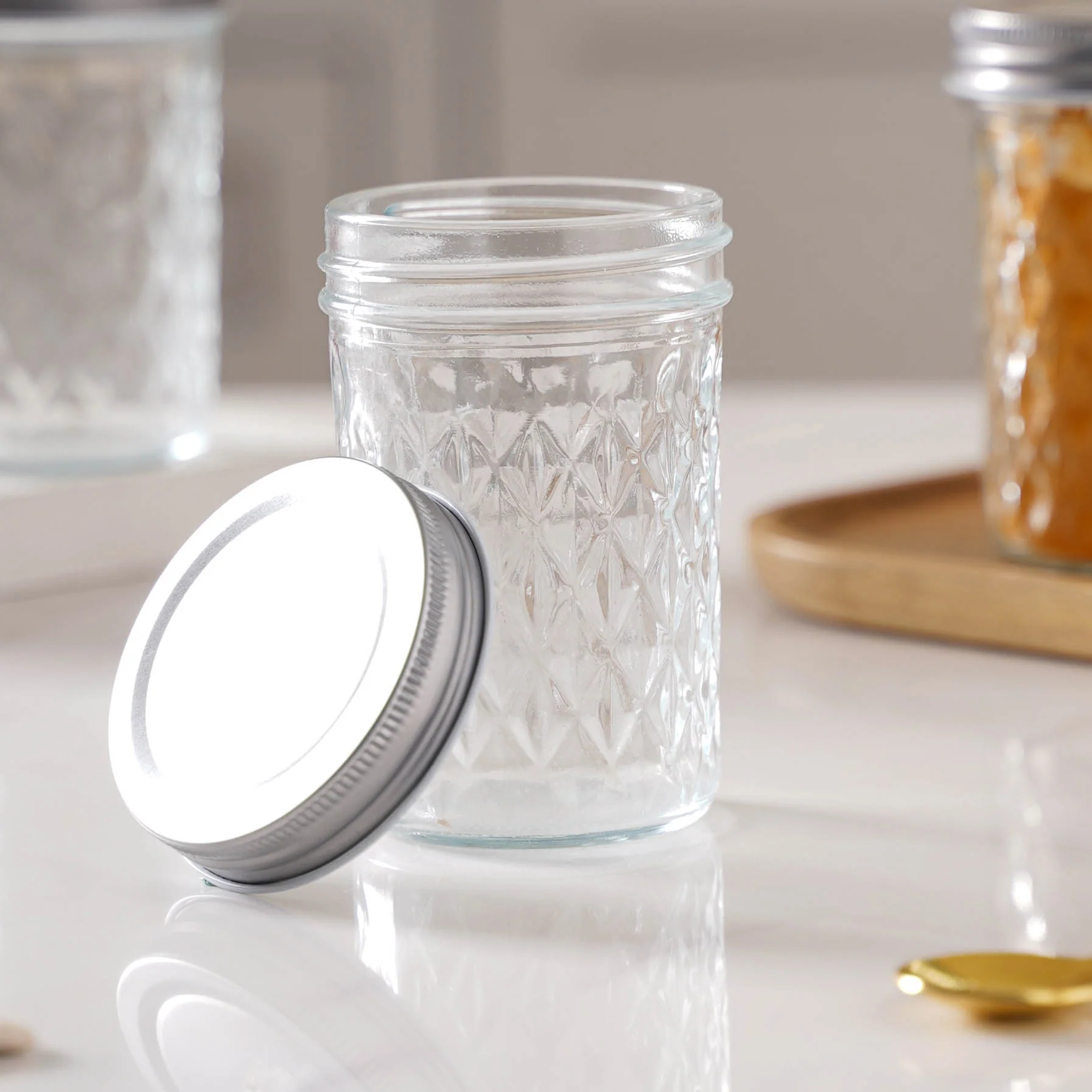 Textured Mason Jar Medium Set of 6 - Image 4