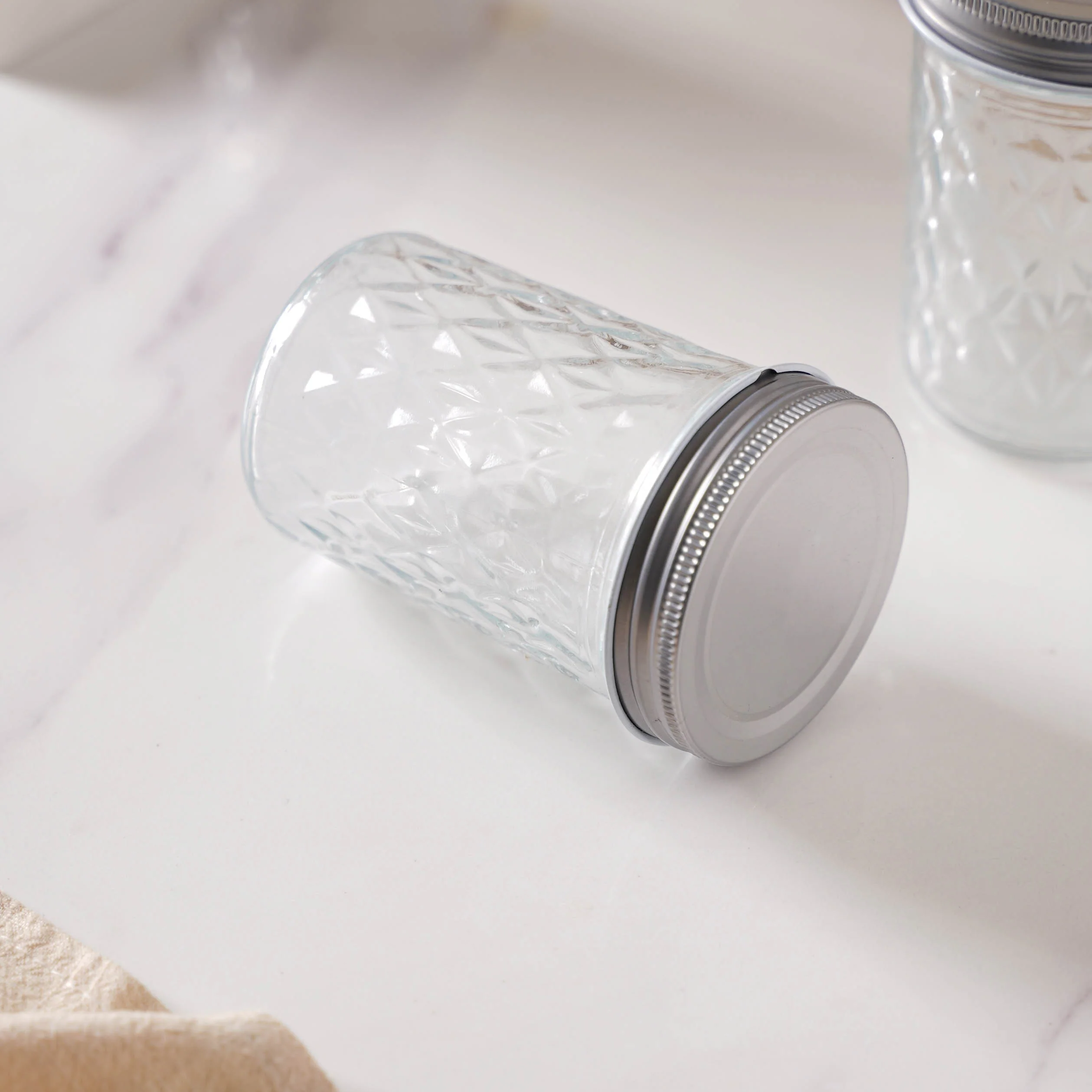 Textured Mason Jar Medium Set of 6 - Image 5