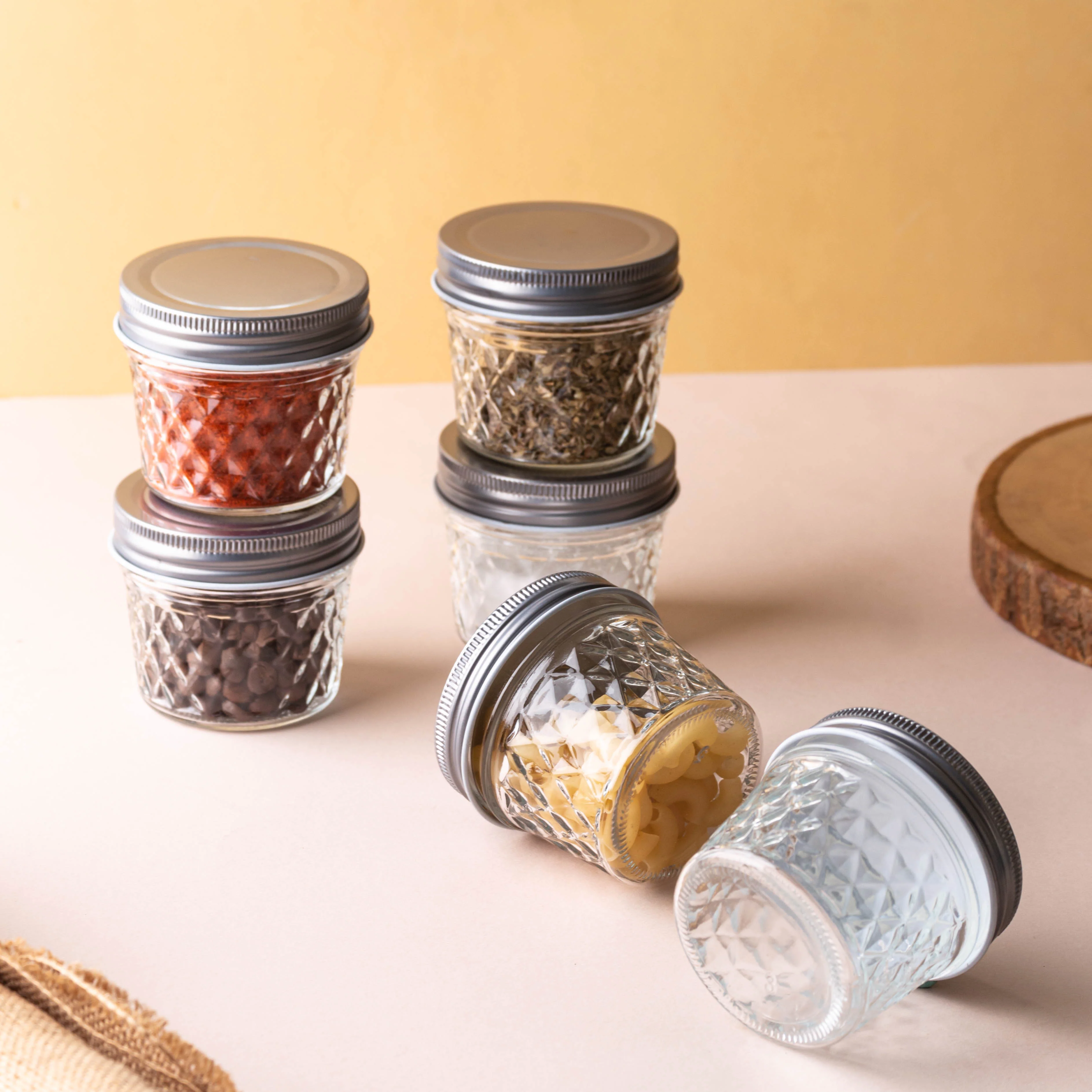 Textured Mason Jar Small Set of 6 - Image 10