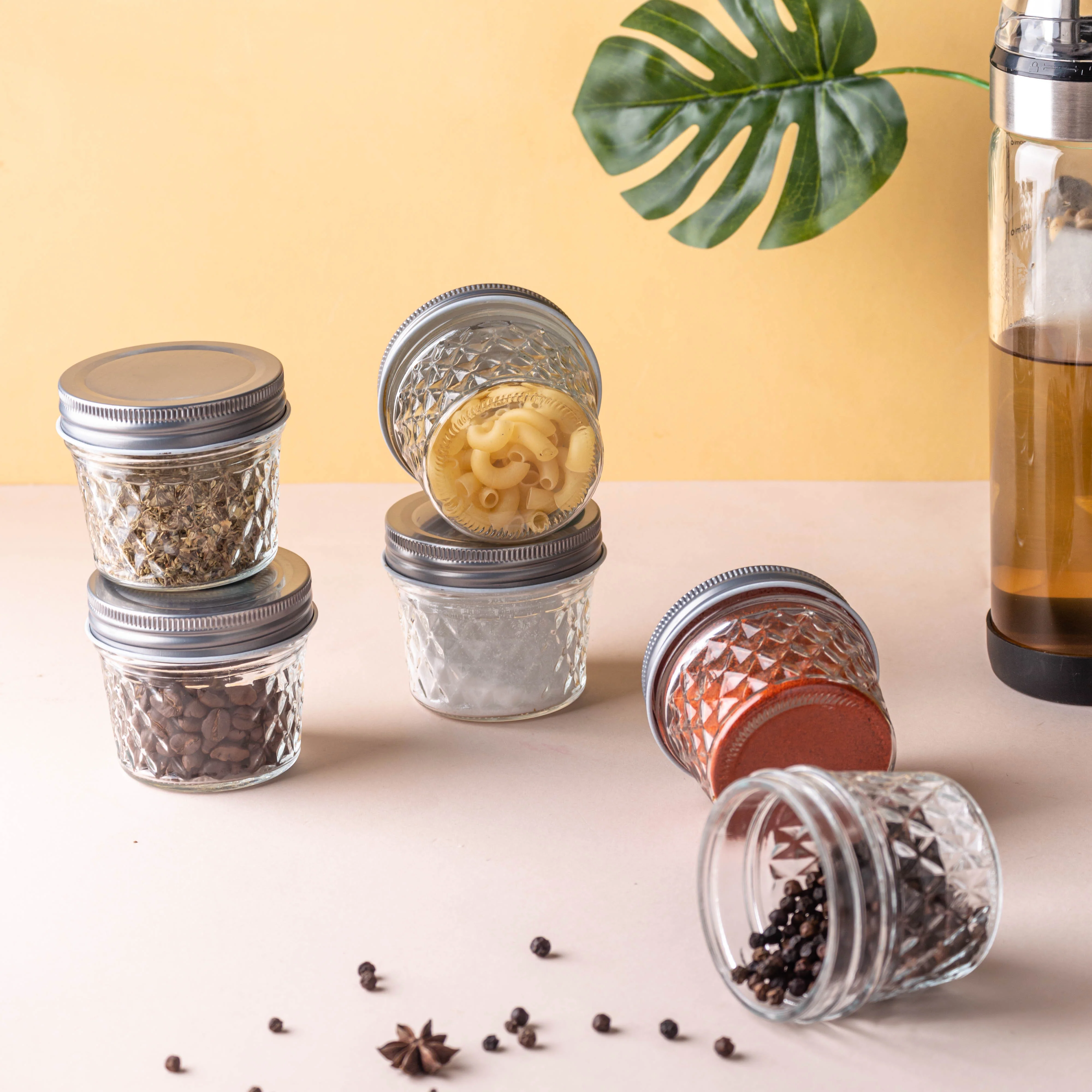 Textured Mason Jar Small Set of 6 - Image 4