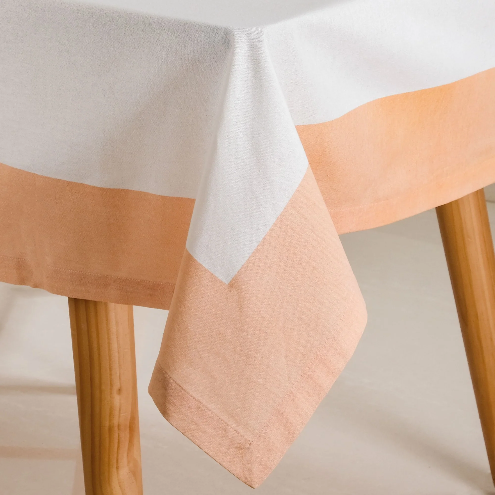 Ventosa Cotton Tablecloth For 6 Seater In Peach 200x150cm - Image 5