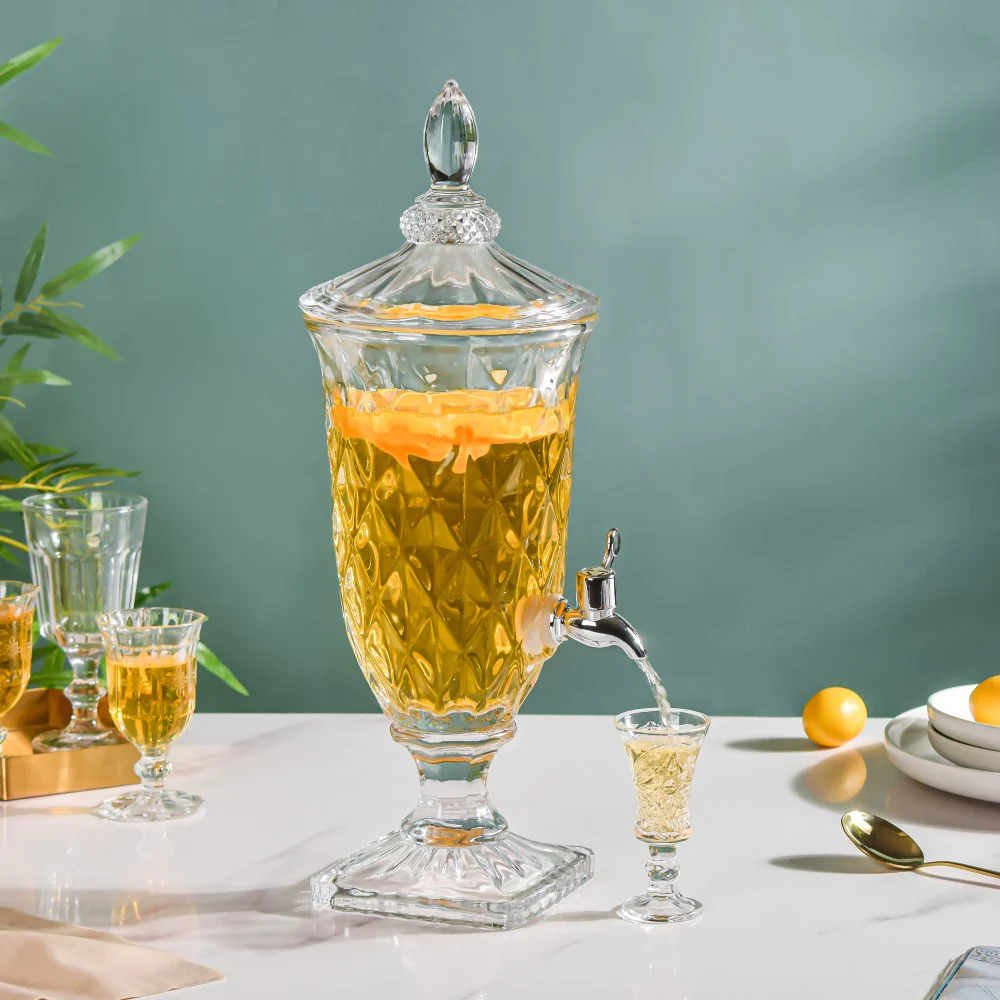 Vintage Diamond Glass Water Dispenser - Image 3