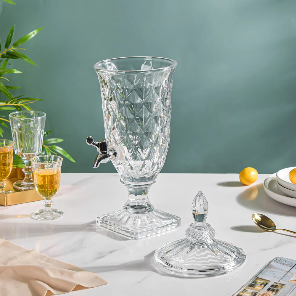 Vintage Diamond Glass Water Dispenser - Image 8