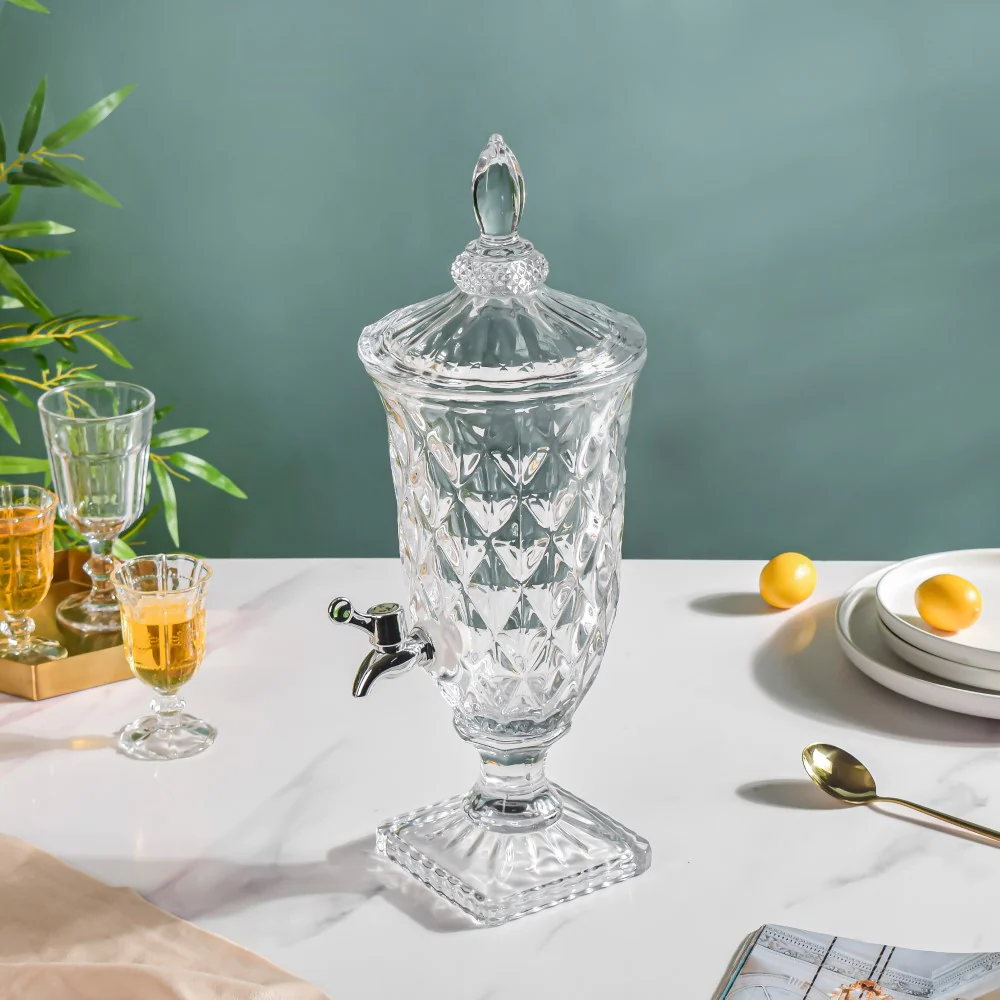 Vintage Diamond Glass Water Dispenser - Image 9