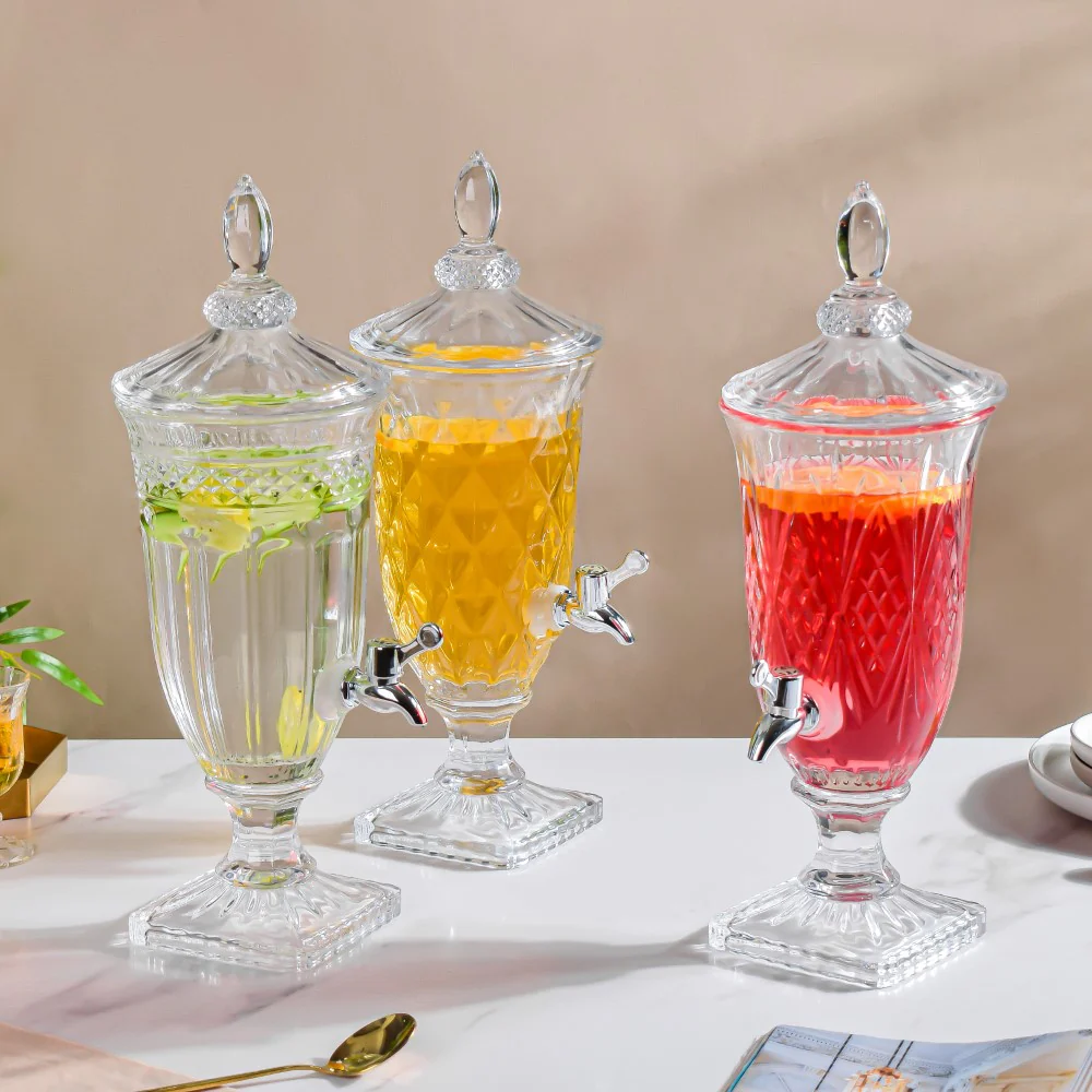 Vintage Textured Glass Water Dispenser - Image 12