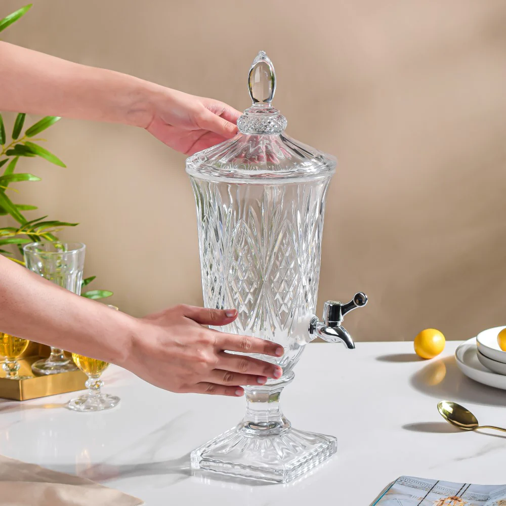 Vintage Textured Glass Water Dispenser - Image 3