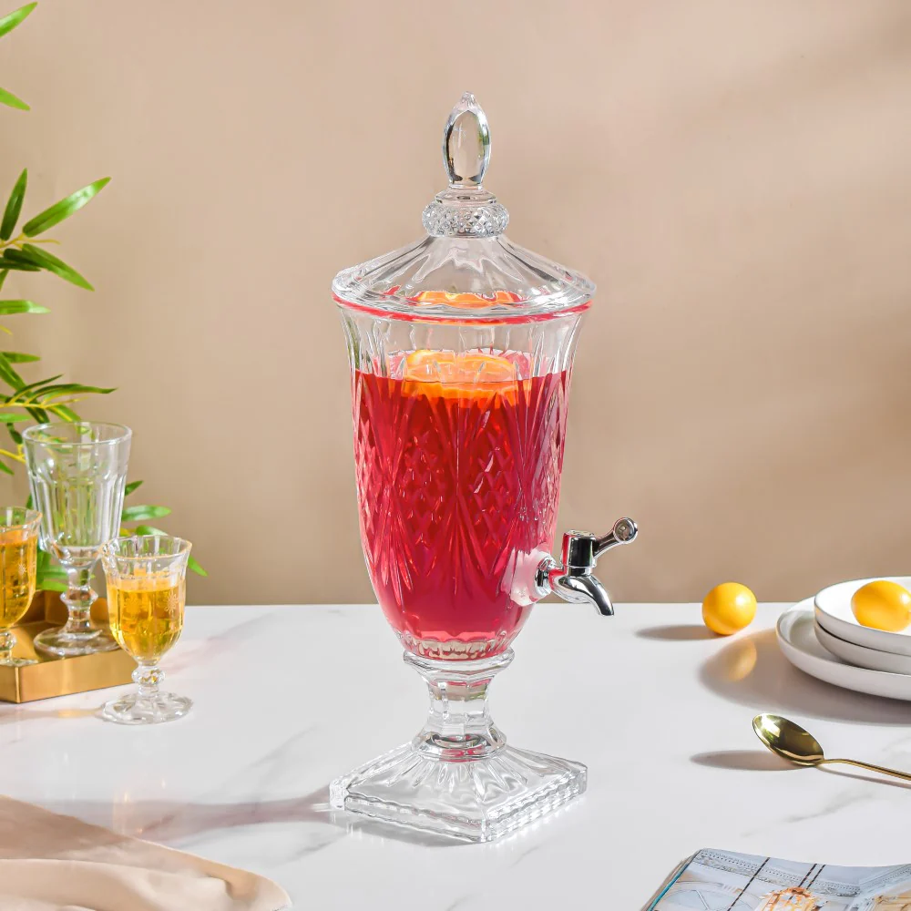 Vintage Textured Glass Water Dispenser - Image 8