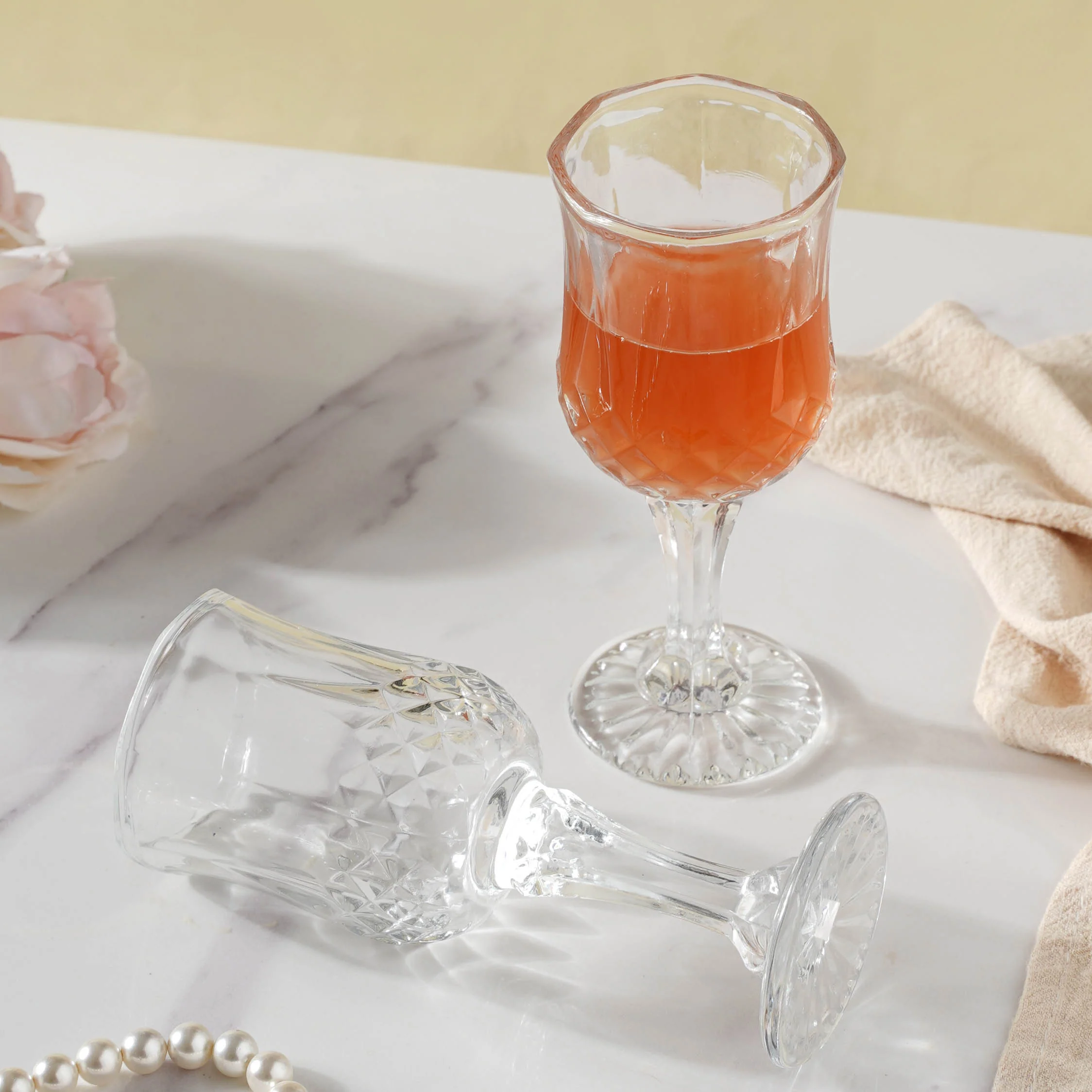 Vintage Wine Glass Set of 2 - Image 5