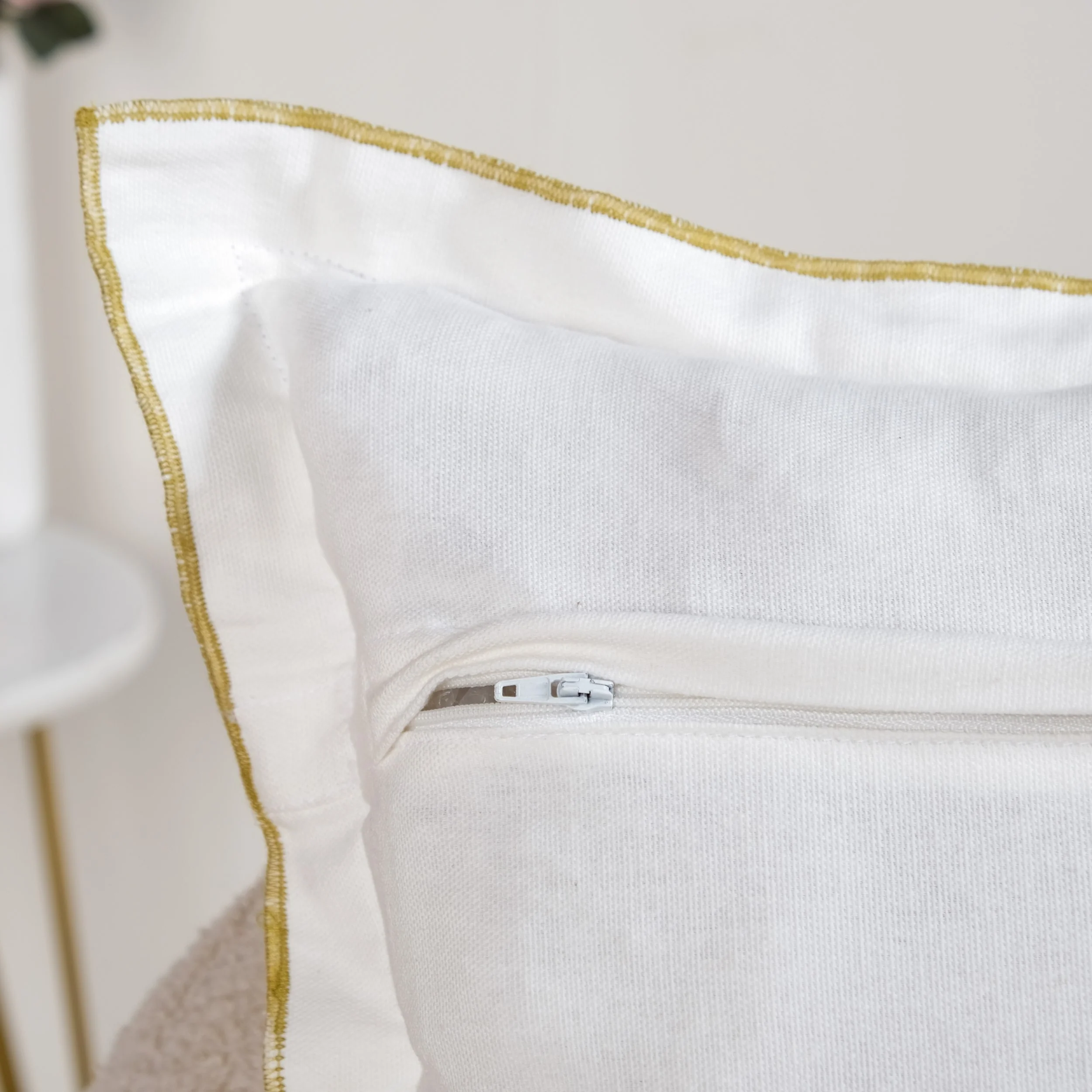 Wild Petals Embroidered Cotton Cushion Cover 40x40cm - Image 8