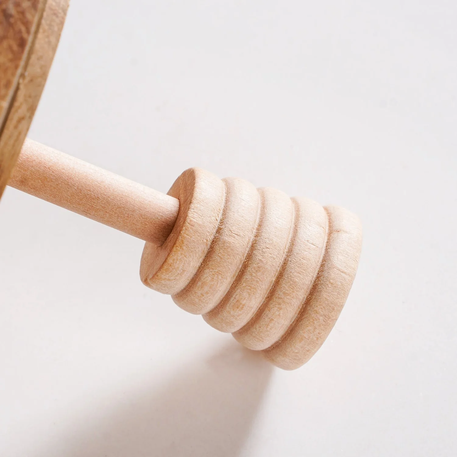 Wooden Leakproof Lid Honey Jar With Honey Dipper 350ml - Image 5