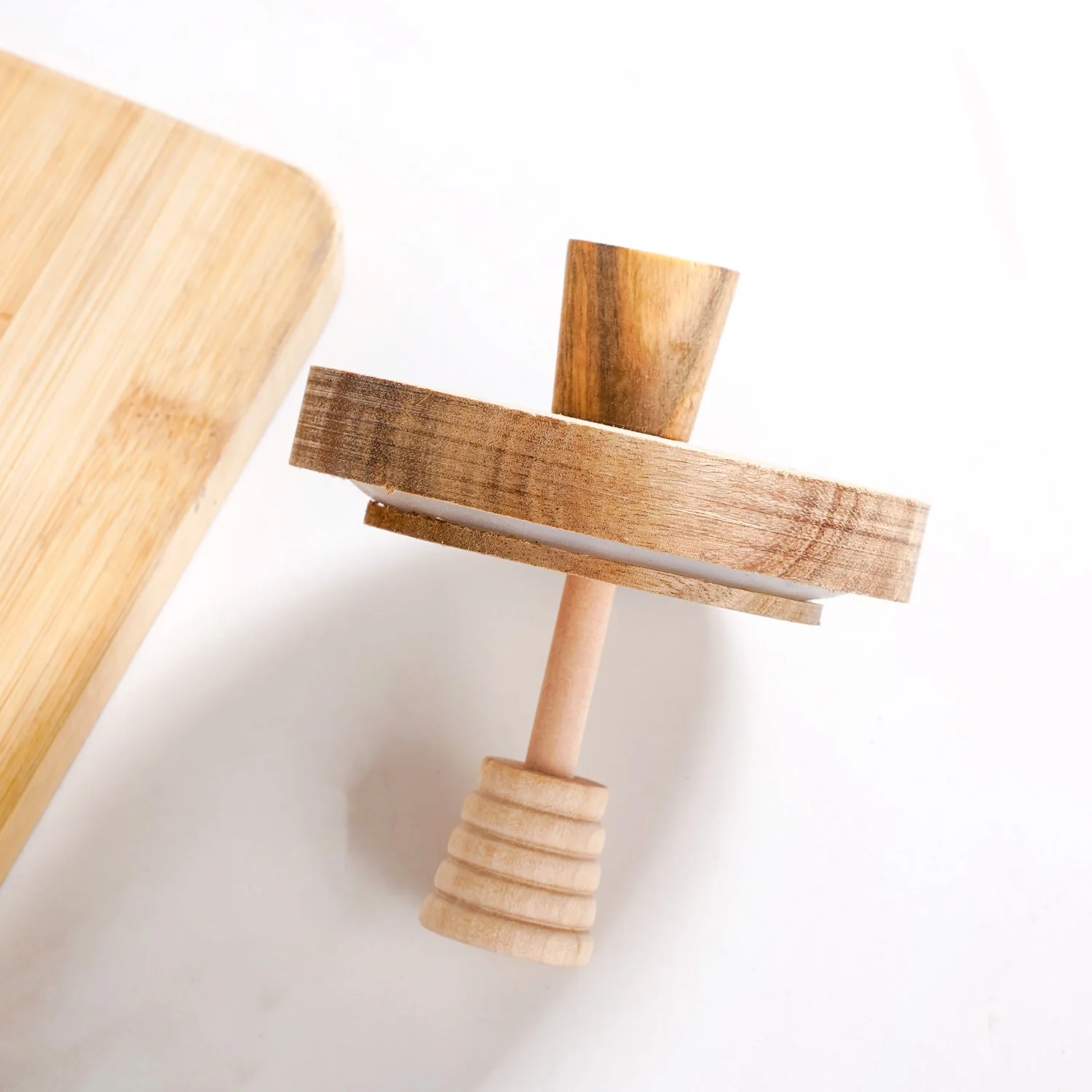 Wooden Leakproof Lid Honey Jar With Honey Dipper 350ml - Image 6