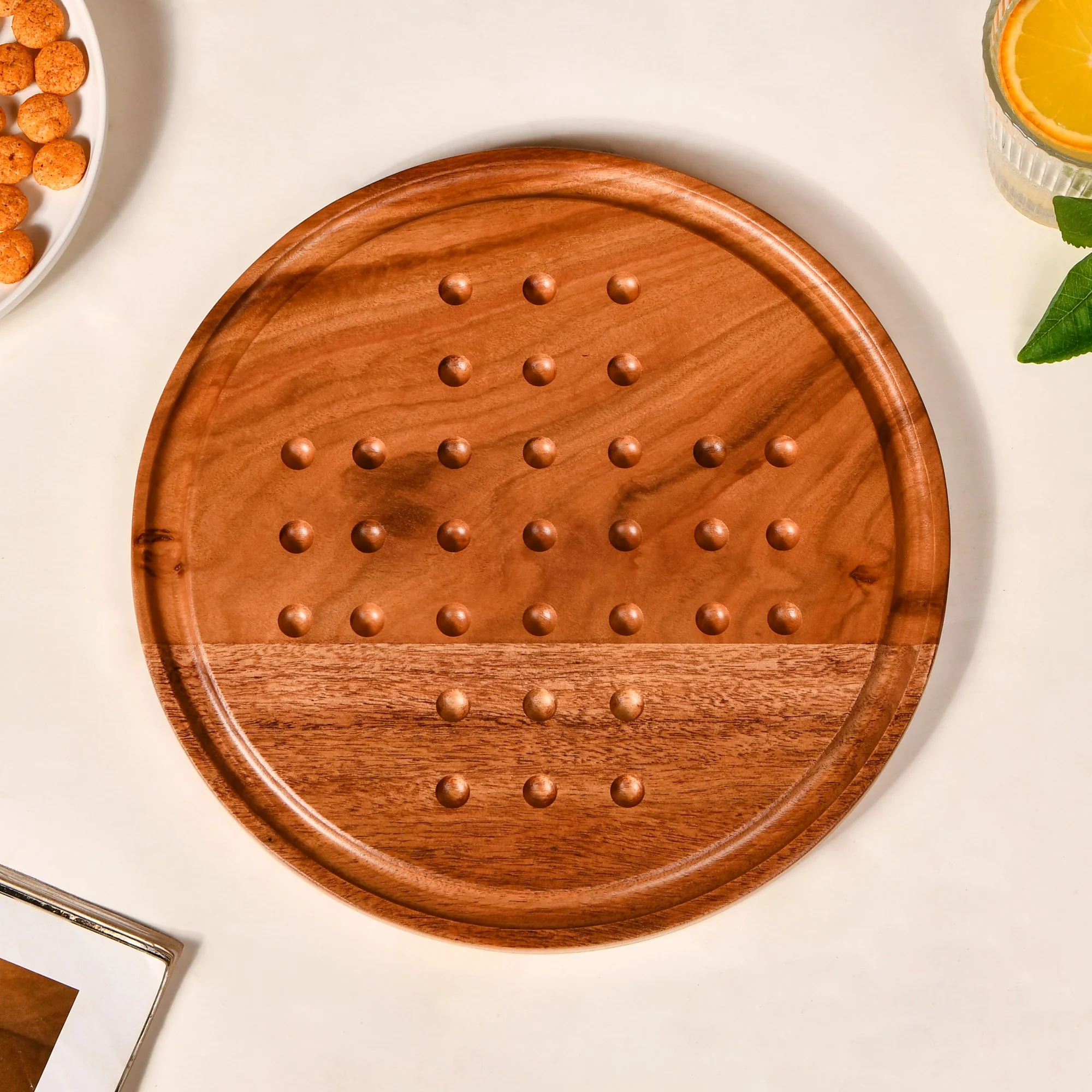 Wooden Ludo Solitaire 2-in-1 Game With Glass Marbles - Image 8