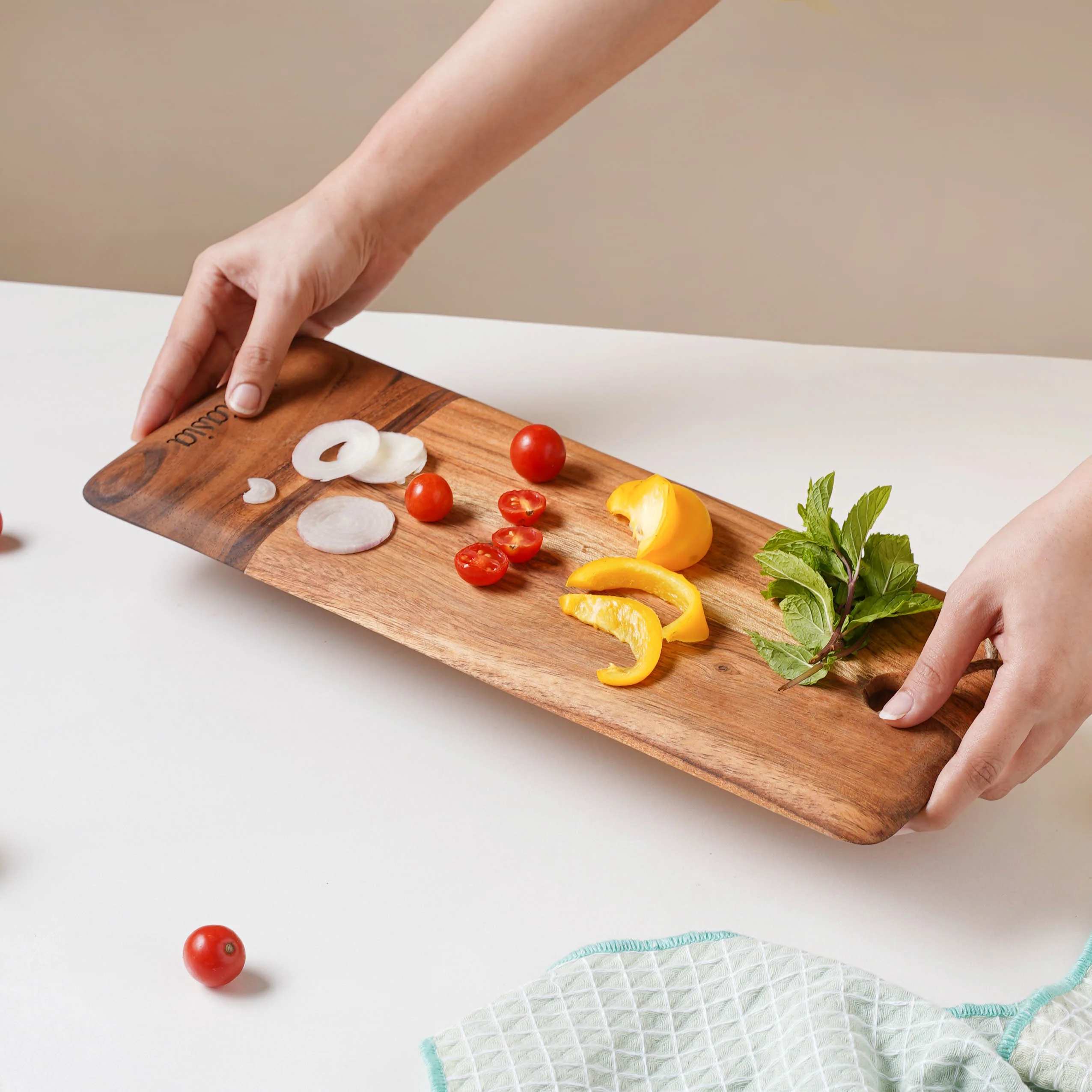 Wooden Platter Rectangle 15 Inch - Image 3